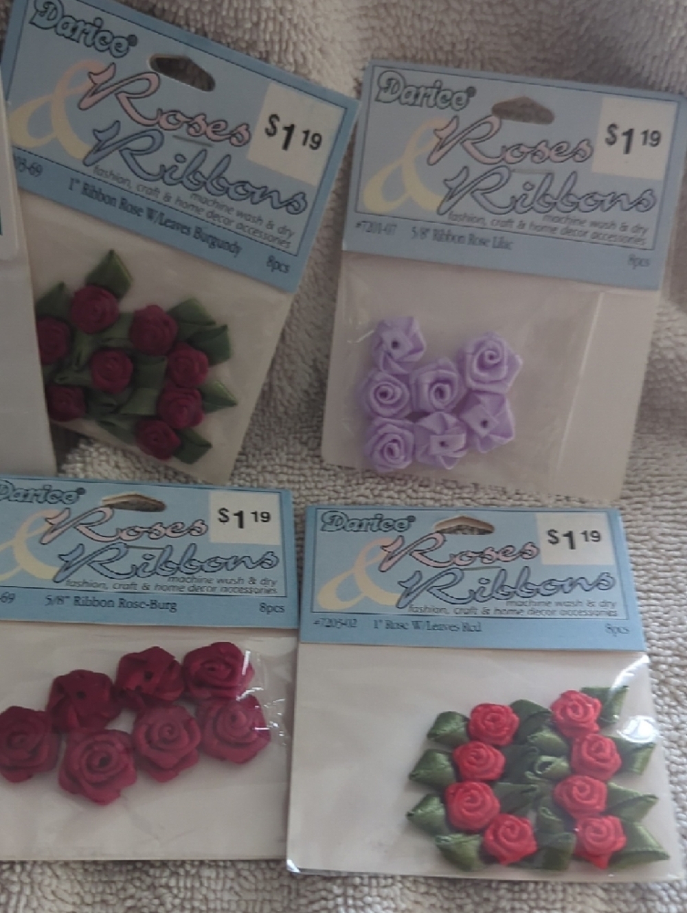 Ribbon Boutique Accessory Flower Embellishments - Pastel Mix - Picture 2 of 7